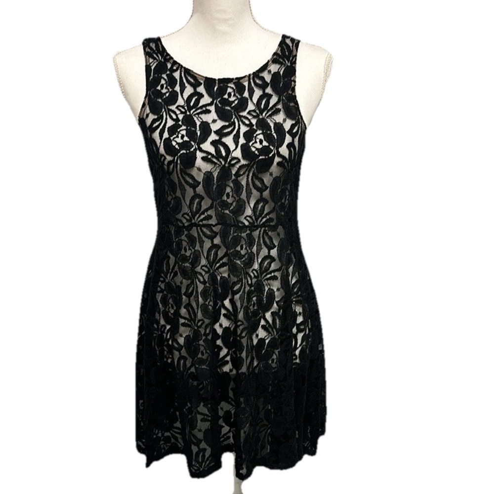 FREE PEOPLE Womens Sleeveless Floral Lace Mini Dress Size XS Romantic Valentines